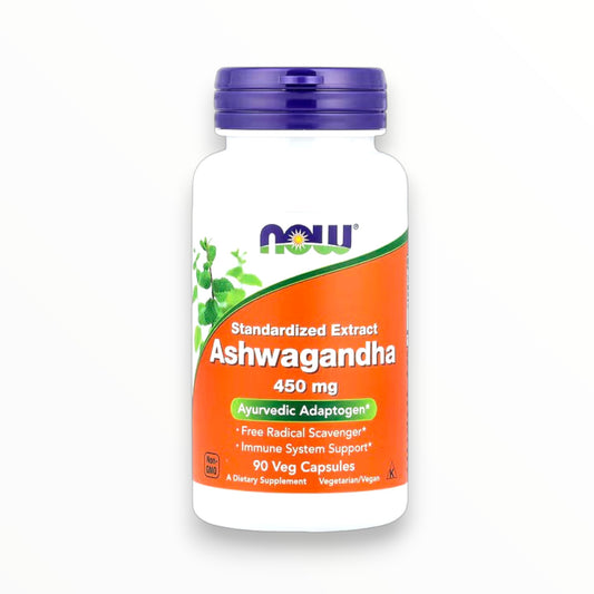 NOW Foods Ashwagandha 450mg – Stress Relief, Relaxation & Immune System Support | Standardized Herbal Extract | 90 Veg Capsules