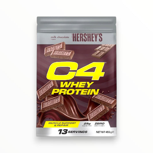 C4 Whey Protein Hershey's Milk Chocolate 455g | 25g Protein | 13 Servings | Muscle Growth & Recovery
