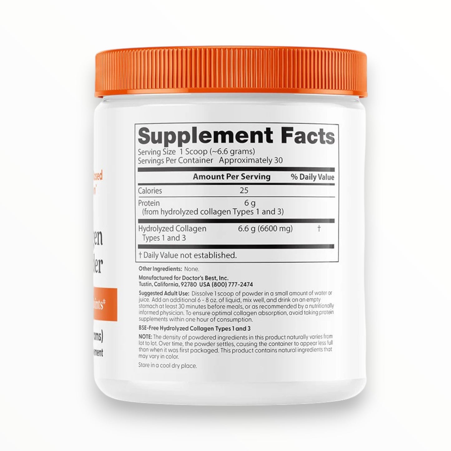 Doctor’s Best Pure Collagen Types 1 & 3 Powder 200g | Hair, Skin, Nails, Bones & Joints Support