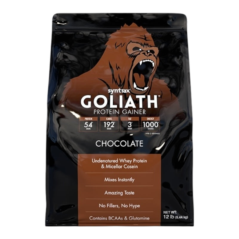 Syntrax Goliath Protein Gainer – High-Calorie Mass Gainer, Strawberry Flavor, 12lb (5.44kg)
