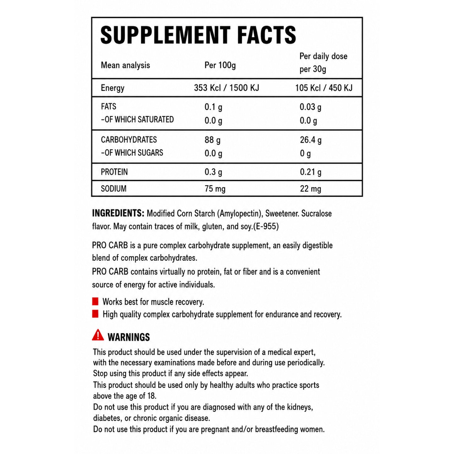 Campro Carb 75 Servings | Fast & Clean Carbohydrate Formula for Energy, Endurance & Muscle Fuel|In Power Fit Supplements Egypt