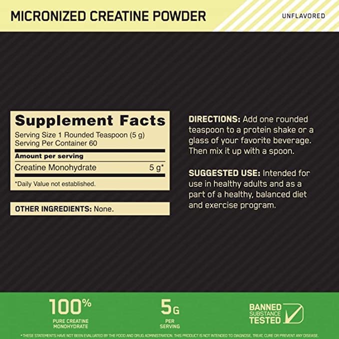 Optimum Nutrition Creatine 300g (60 Servings) | Strength, Power & Muscle Recovery Support|In Power Fit Supplements Egypt