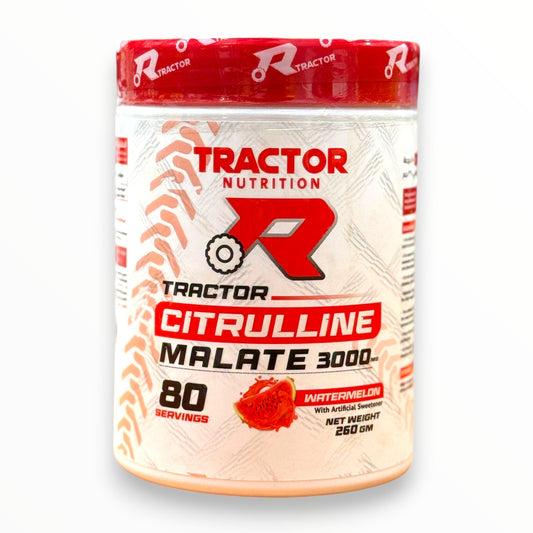 Tractor Nutrition Citrulline Malate 3000mg – 260g | 80 Servings | Watermelon Flavor | Muscle Pump & Workout Performance