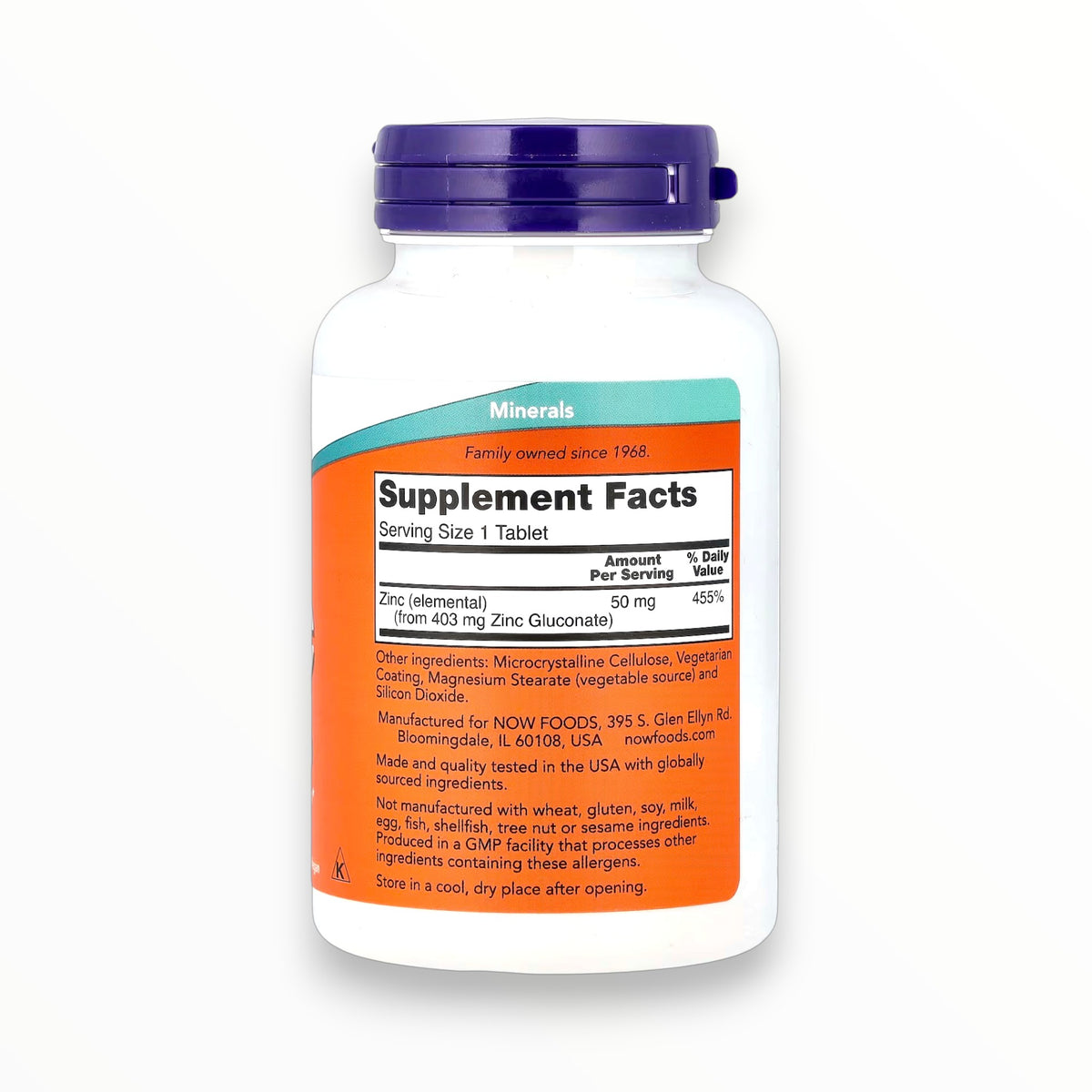 NOW Foods Zinc 50mg – Immune System, Skin Health & Antioxidant Support | Essential Mineral for Metabolism & Wellness | 250 Tablets