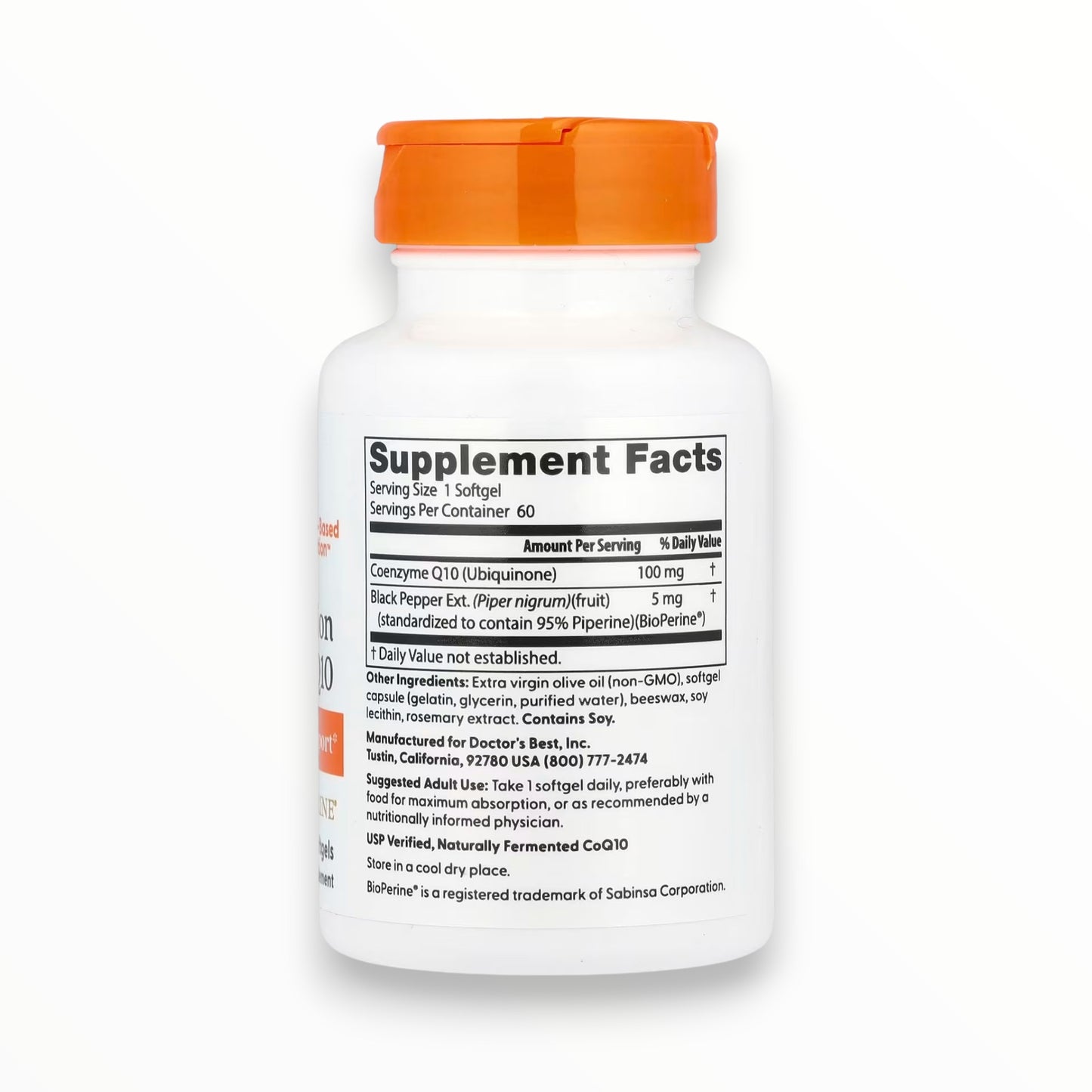 Doctor’s Best High Absorption CoQ10 100 mg with BioPerine – Heart, Energy & Antioxidant Support | 60 Softgels
