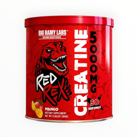 Big Ramy Labs Red Rex Creatine 5000 mg – Strength & Performance Support | Mango | 50 Servings
