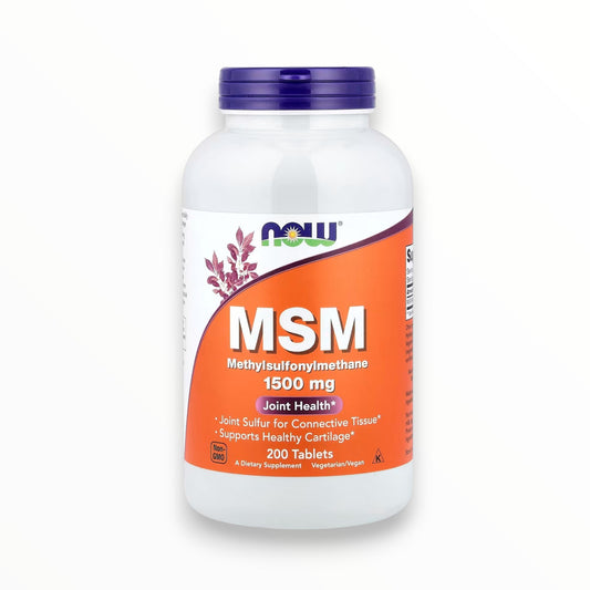 NOW MSM 1500mg – Methylsulfonylmethane for Joint Health | 200 Tablets