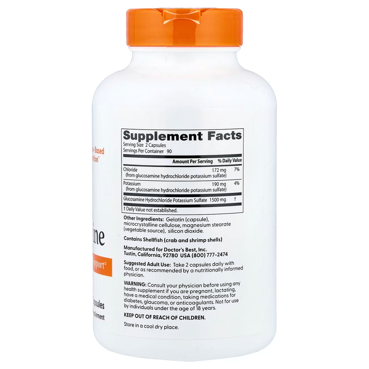 Doctor's Best Glucosamine 1500mg – Joint Health, Cartilage & Mobility Support | Joint Care Formula | 180 Capsules