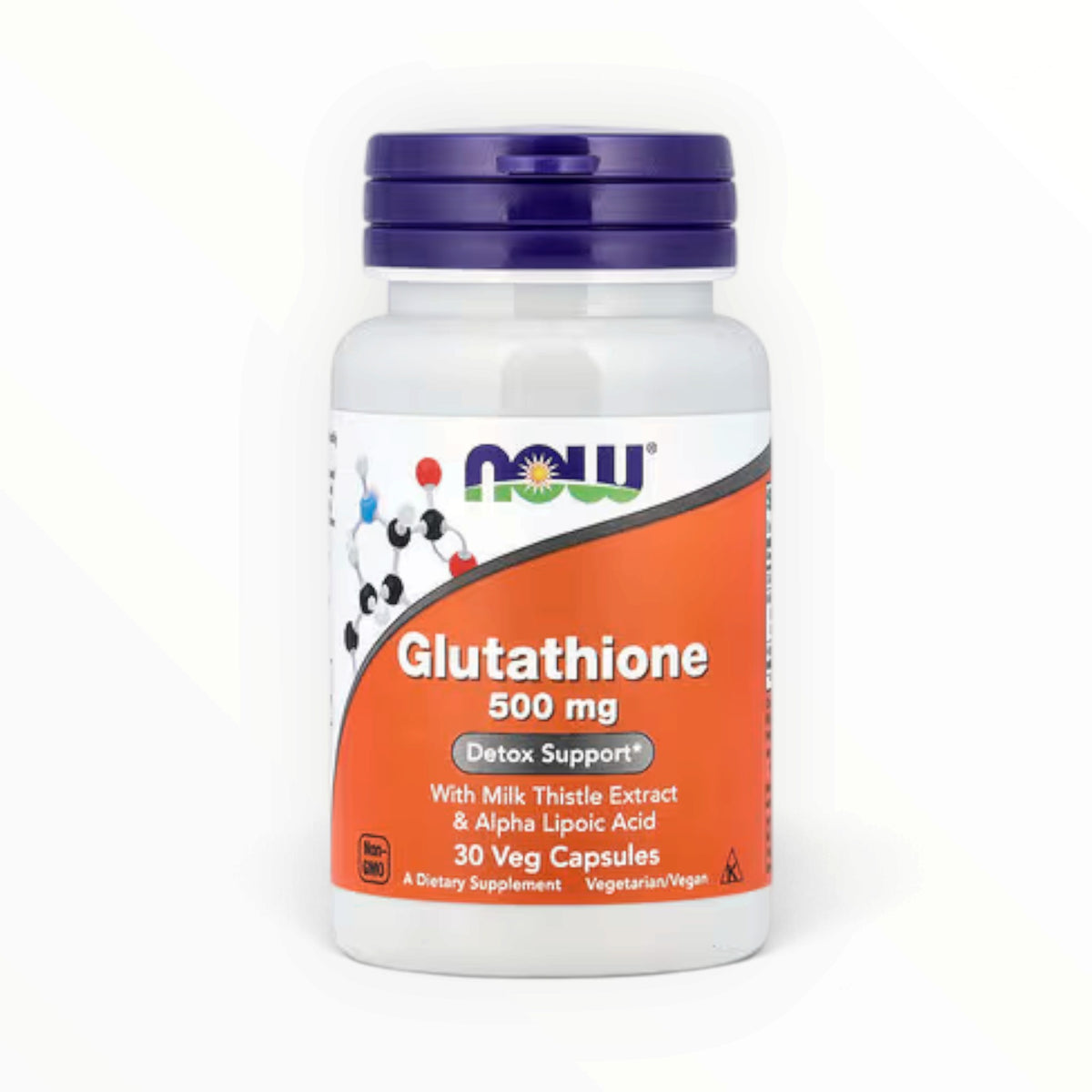 NOW Foods Glutathione 500mg – Antioxidant, Liver Health & Cellular Detox Support | With Milk Thistle & Alpha Lipoic Acid | 30 Veg Capsules