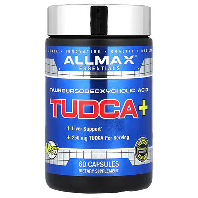 ALLMAX Essentials TUDCA+ 250mg – Liver Health & Bile Flow Support | Tauroursodeoxycholic Acid | 60 Vegan Capsules