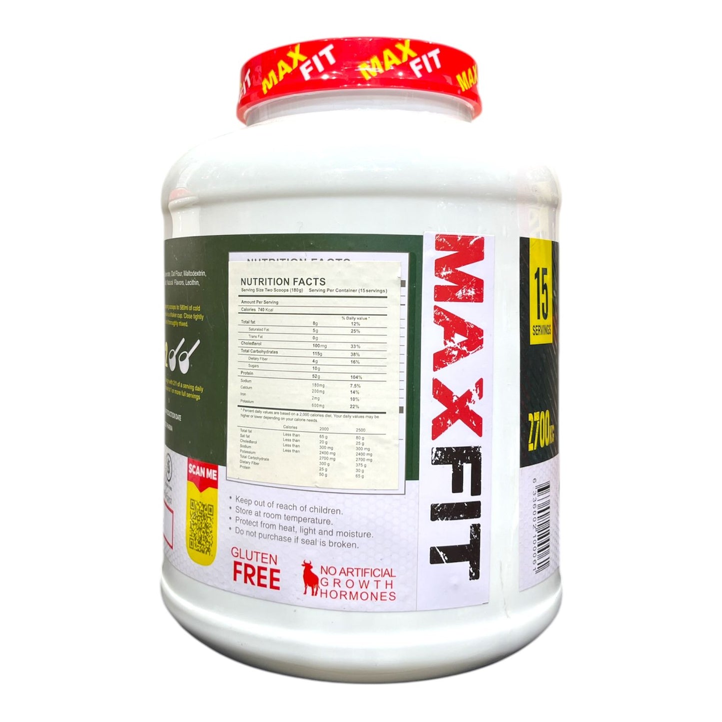 Max Fit Mass Gainer 2.7kg (15 Servings) | High-Calorie Muscle & Weight Gainer Formula|In Power Fit Supplements Egypt