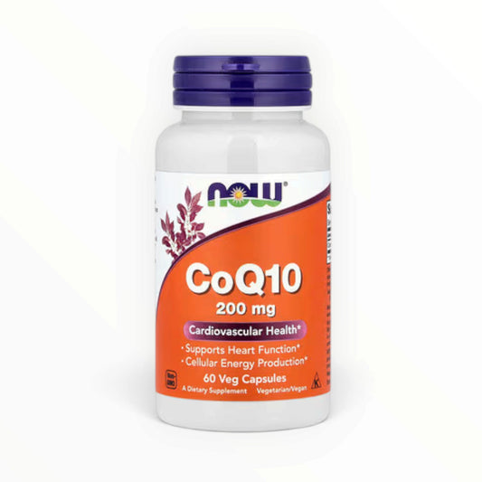 NOW Foods CoQ10 200mg – Cardiovascular Health & Heart Function Support | Cellular Energy Production & Antioxidant Protection | 60 Veg Capsules