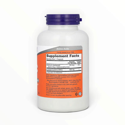 NOW Foods NAC 600mg – N-Acetyl Cysteine with Selenium | Antioxidant, Liver & Cellular Health Support | 250 Capsules