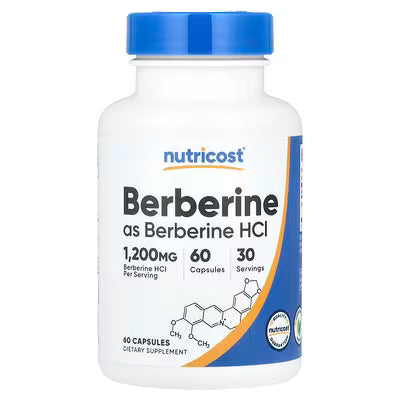 Nutricost Berberine HCl 1200mg – Glucose Metabolism, Metabolic Health & Lipid Support | 60 Capsules | 30 Servings