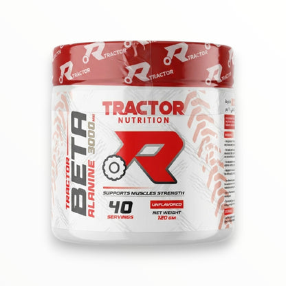 Tractor Nutrition Beta Alanine 3000mg – 120g | 40 Servings | Unflavored | Muscle Endurance & Workout Performance