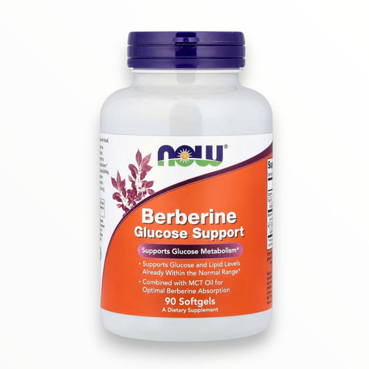 NOW Foods Berberine Glucose Support – Blood Sugar, Glucose Metabolism & Lipid Health Support | With MCT Oil for Enhanced Absorption | 90 Softgels