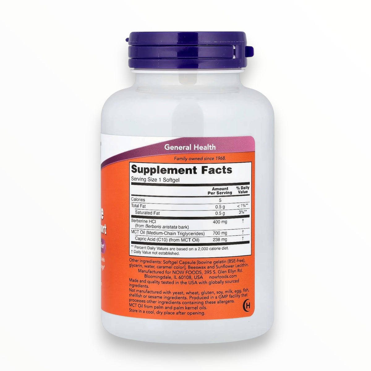 NOW Foods Berberine Glucose Support – Blood Sugar, Glucose Metabolism & Lipid Health Support | With MCT Oil for Enhanced Absorption | 90 Softgels