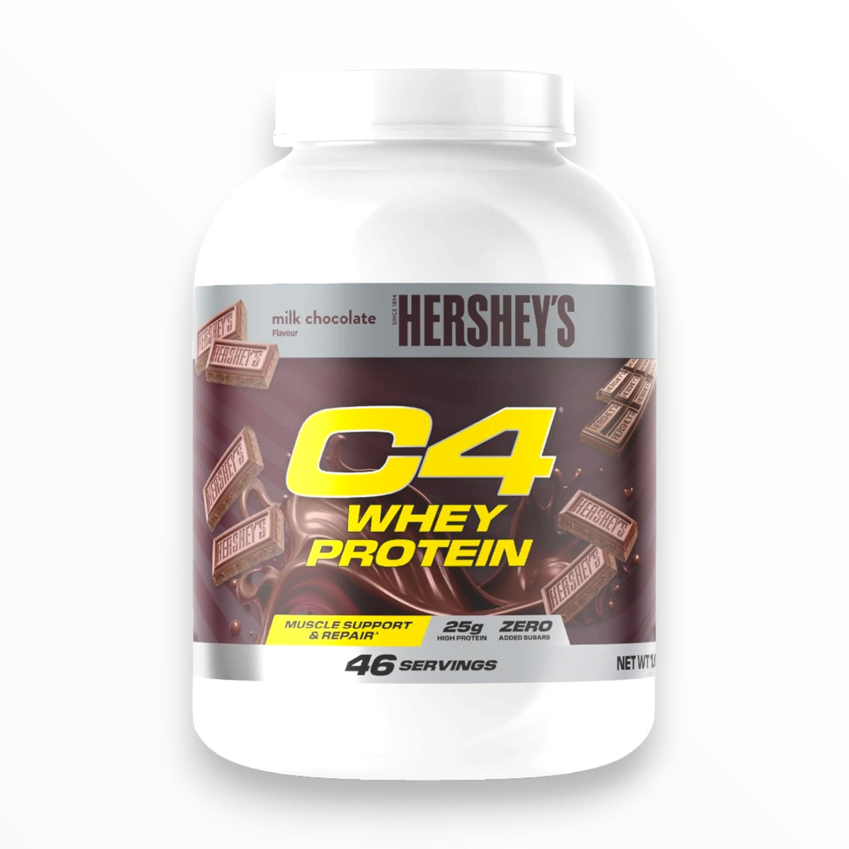 C4 Whey Protein Hershey's Milk Chocolate | 46 Servings | 25g Protein | Muscle Growth & Recovery