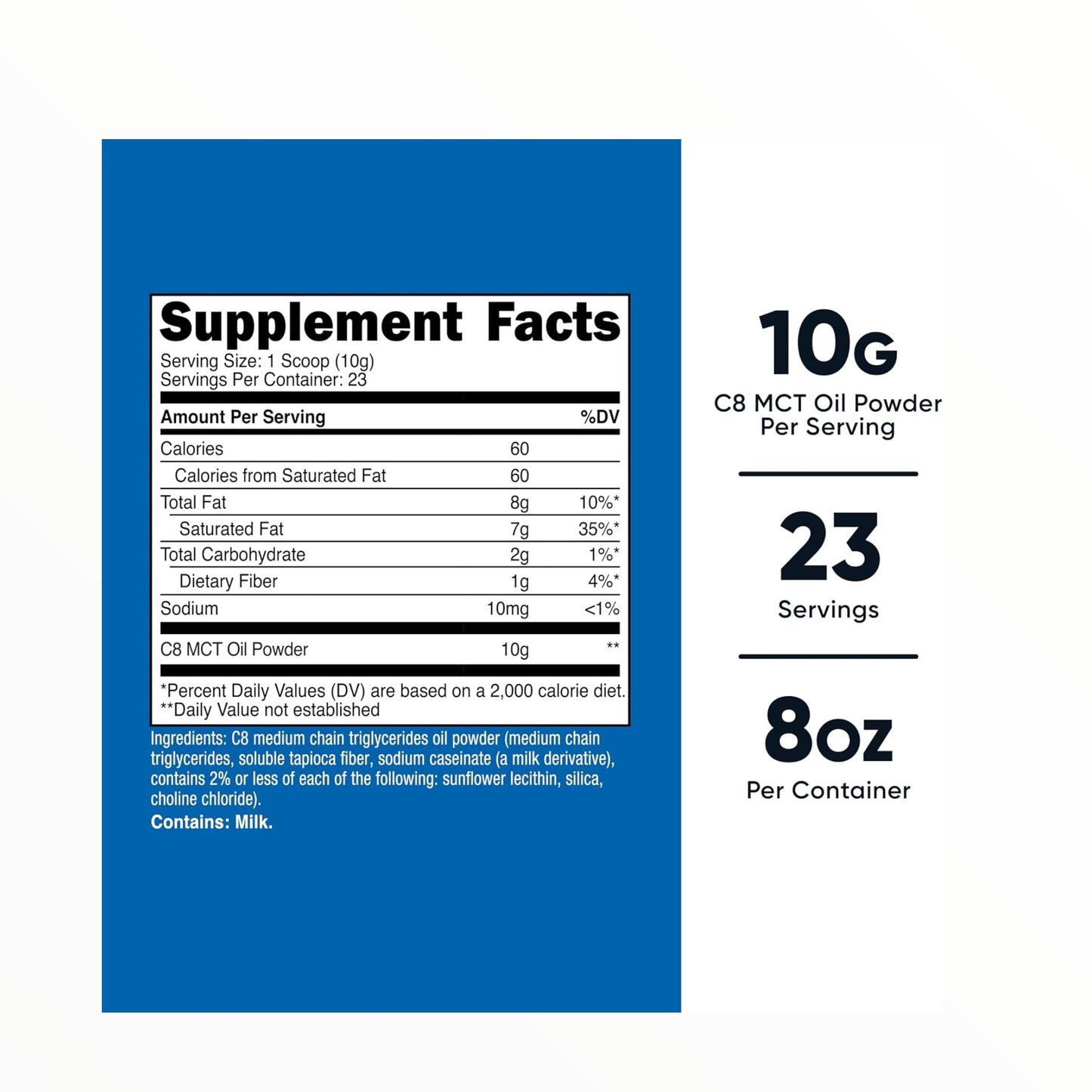 Nutricost C8 MCT Oil Powder 227g – 10g C8 MCT | 23 Servings | Unflavored