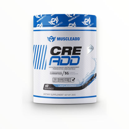 MuscleAdd CRE ADD Creatine Monohydrate 300g – 5g Creatine | 60 Servings