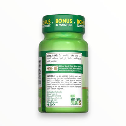Nature’s Truth Vitamin D3 5000 IU (125 mcg) – 130 Quick Release Softgels | High Potency Vitamin D