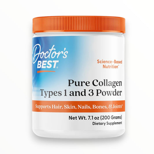 Doctor’s Best Pure Collagen Types 1 & 3 Powder 200g | Hair, Skin, Nails, Bones & Joints Support
