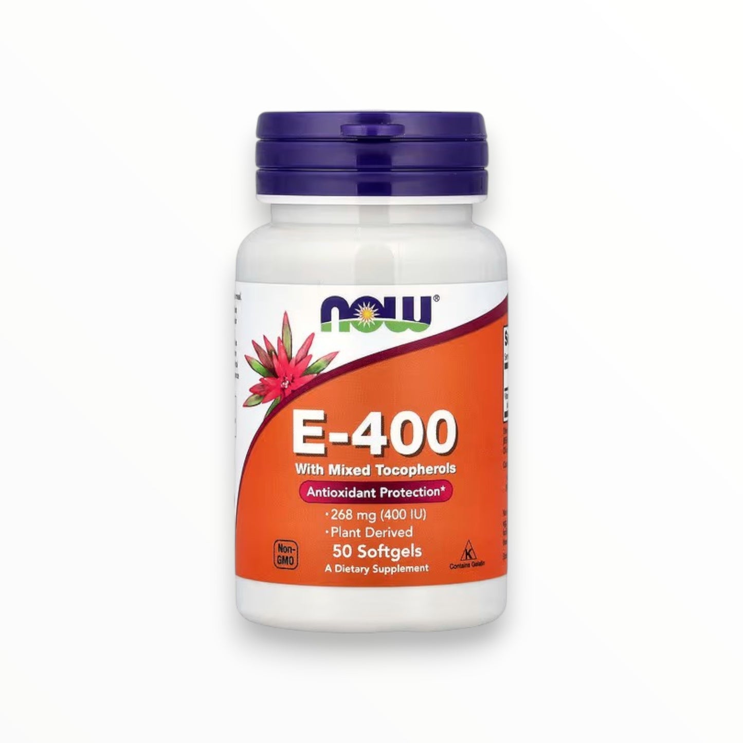 NOW Foods Vitamin E-400 – 400 IU with Mixed Tocopherols for Antioxidant & Cellular Protection | 50 Softgels