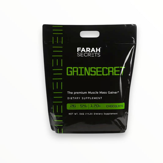 Farah Secrets Gain Secret Mass Gainer 5kg Chocolate | 54g Protein | 170g Carbs | 26 Servings