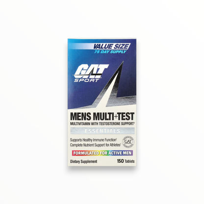 GAT Sport Men’s Multi + Test Essentials – Multivitamin with Testosterone Support | Immune & Men’s Performance Support | 150 Tablets