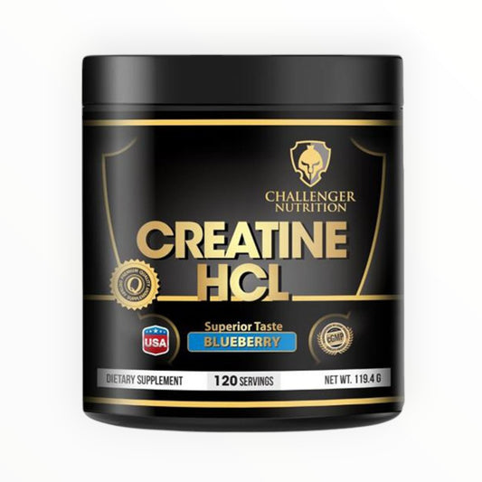 Challenger Nutrition Creatine HCL 119.4g – Blueberry Flavor | High-Solubility Creatine for Muscle Strength, Power & Workout Performance | 120 Servings