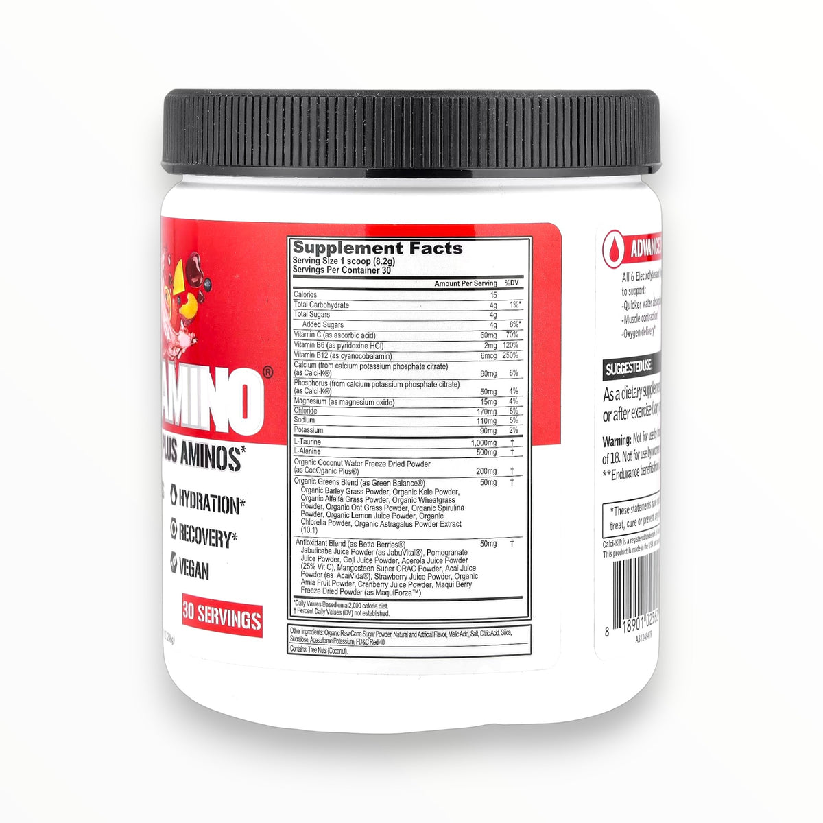 EVL Nutrition HYDRAMINO – Hydration, Electrolytes & Amino Acids | Muscle Recovery & Endurance Support | Fruit Punch | 30 Servings