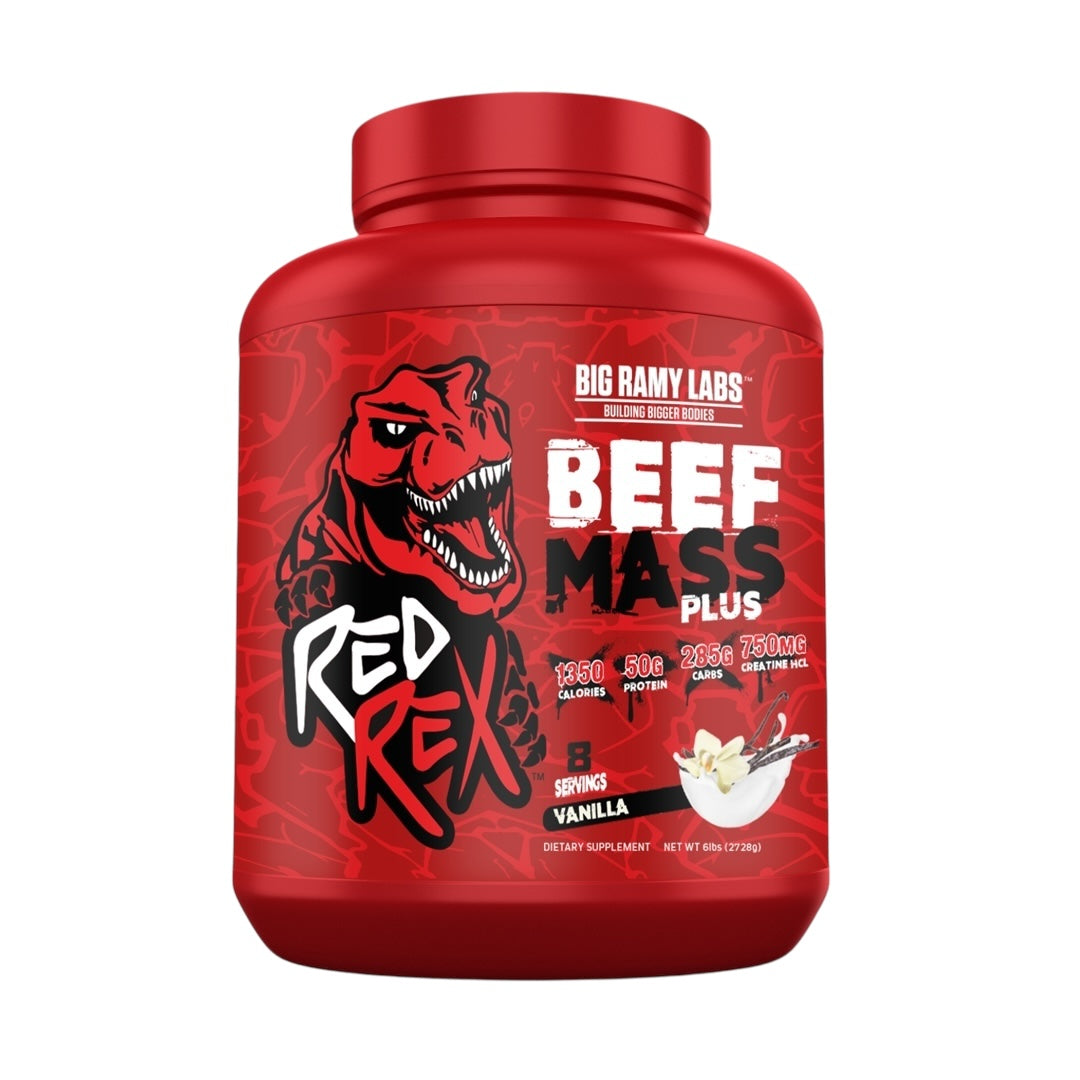 Red Rex Beef Mass Gainer 3kg (8 Servings) | High-Calorie Beef Protein Gainer for Size, Strength & Recovery|In Power Fit Supplements Egypt