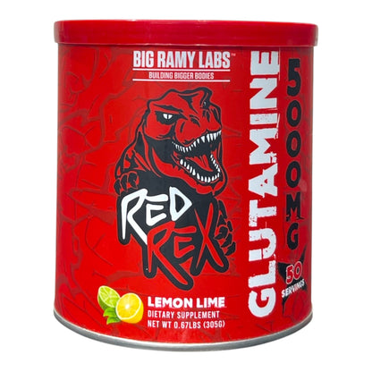 Big Ramy Labs Red Rex Glutamine – Muscle Recovery & Endurance Support, Fruit Punch, 300g (50 Servings)