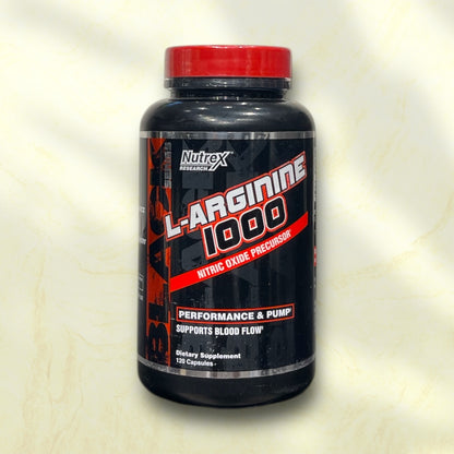 Nutrex L-Arginine 1000 – High Potency Nitric Oxide Booster for Enhanced Blood Flow and Performance - Power Fit Supplements Egypt