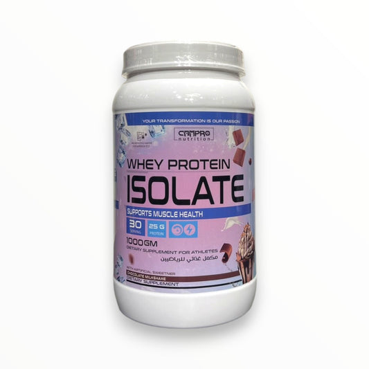 Campro Nutrition Whey Protein Isolate 1KG – 25g Protein | 30 Servings | Chocolate Milkshake | Muscle Growth & Recovery