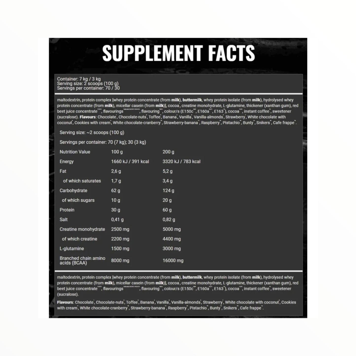 BAD ASS Mass Gainer – 7kg High Calorie Muscle Mass Builder (70 Servings) | Egypt