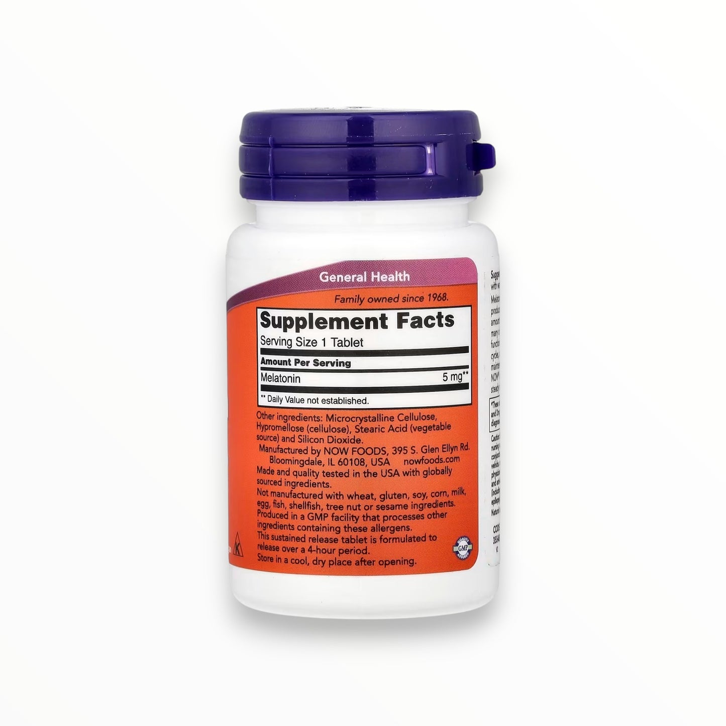 NOW Foods Melatonin 5 mg Sustained Release – Healthy Sleep Cycle & Nighttime Support | 120 Tablets