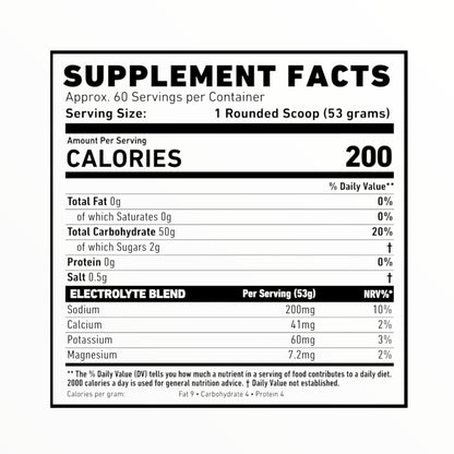 Karbogen Fast Absorbing Carbohydrate Powder with Electrolytes – Workout Energy & Muscle Recovery Support (60 Servings)