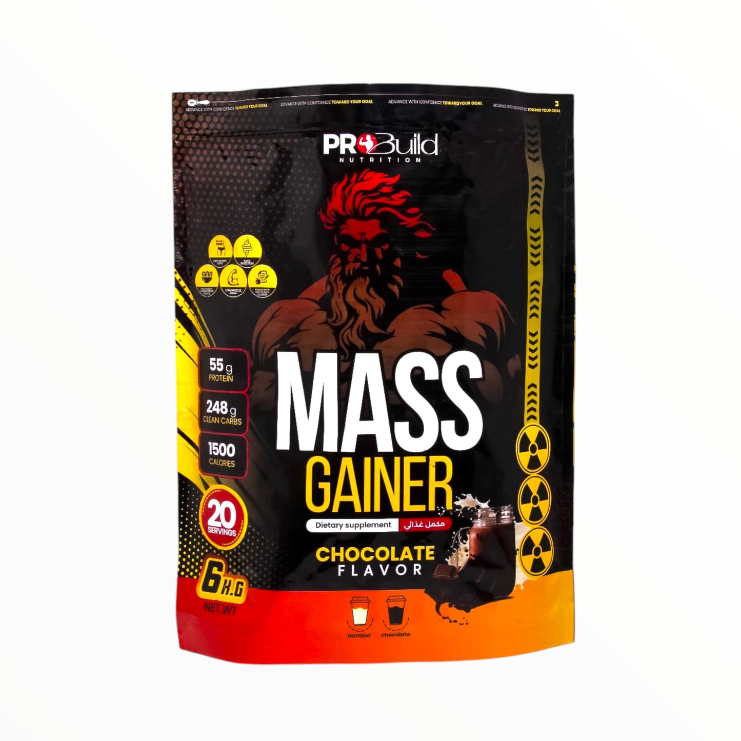 Pro Build Mass Gainer 6kg (20 Servings) | High-Calorie Gainer for Size, Strength & Fast Weight Gain|In Power Fit Supplements Egypt