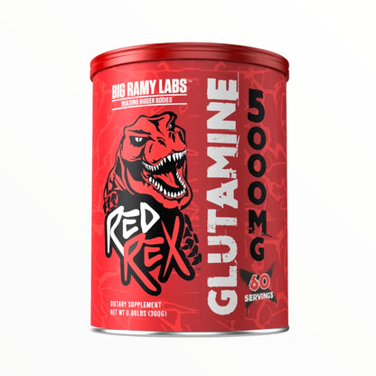 Big Ramy Labs Red Rex Glutamine – Muscle Recovery & Endurance Support, Fruit Punch, 300g (50 Servings)