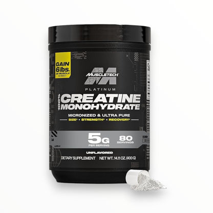 MuscleTech Platinum 100% Creatine Monohydrate 400g | Micronized Creatine | 80 Servings