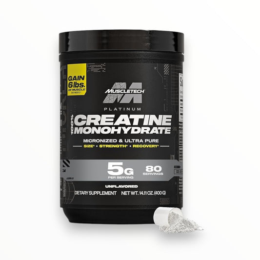 MuscleTech Platinum 100% Creatine Monohydrate 400g | Micronized Creatine | 80 Servings