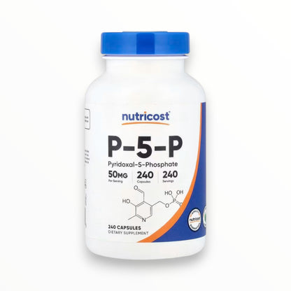 Nutricost P-5-P 50mg – Active Vitamin B6 (Pyridoxal-5-Phosphate) | Nervous System & Energy Support | 240 Capsules