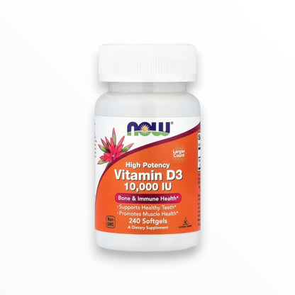 NOW Foods Vitamin D3 10,000 IU – High Potency | 240 Softgels
