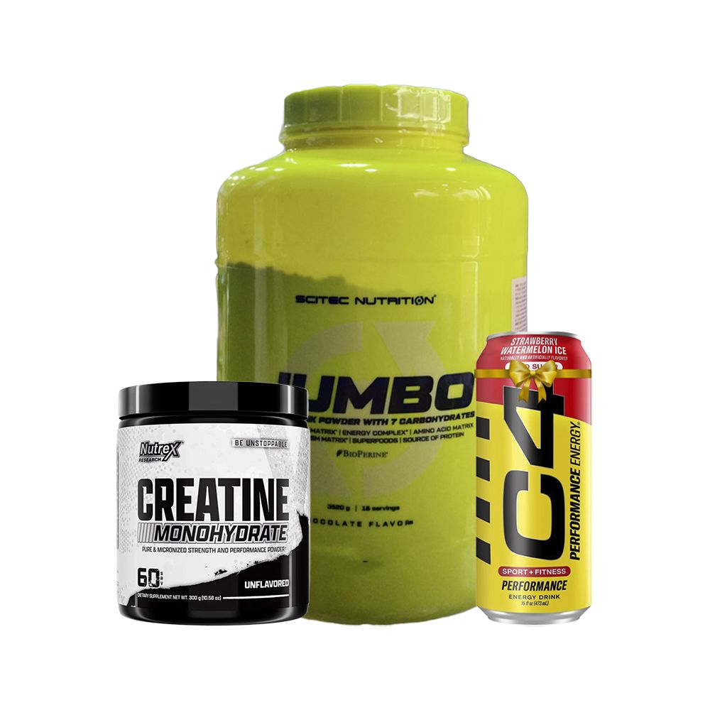 Ultimate Muscle Gain & Energy Bundle | Creatine  Nutrex  + Mass Gainer Scitec Nutrition  + C4 Energy Drink