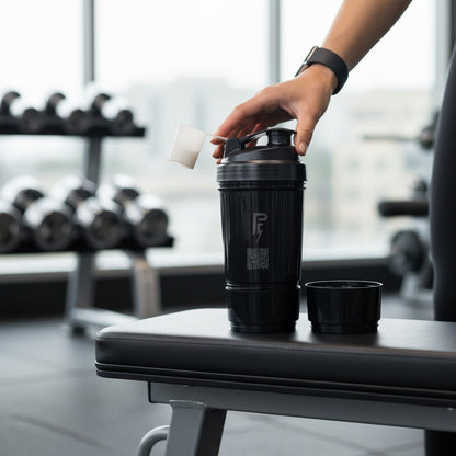 Power Fit Premium Shaker Bottle Black – Leak Proof Gym Protein Shaker