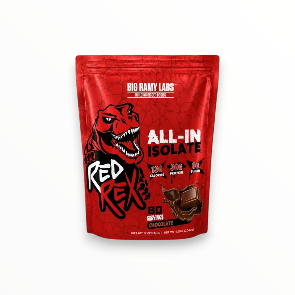 Big Ramy Labs Red Rex All-In Isolate 2040g – 30g Protein | 0g Sugar | Whey Protein Isolate | Strawberry | 60 Servings