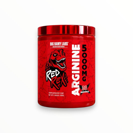 Big Ramy Labs Red Rex L-Arginine 5000mg – High-Potency Arginine Powder | Pump, Blood Flow & Workout Performance Support | 30 Servings