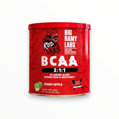 Big Ramy Labs Red Rex BCAA 2:1:1 300g – 5g Amino Acids | Hydration & Muscle Recovery Support | Fruit Punch | 30 Servings
