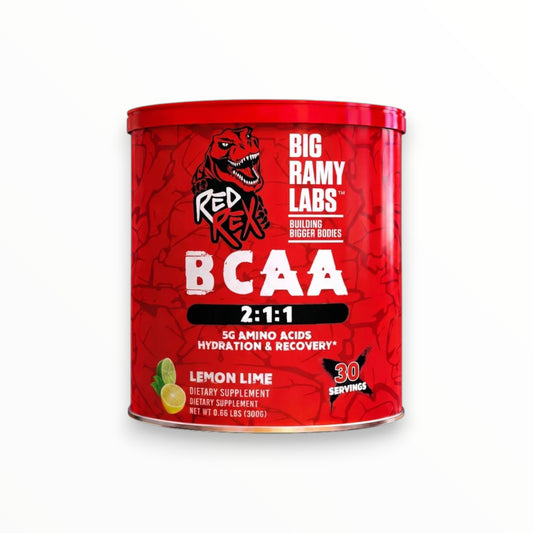 Big Ramy Labs Red Rex BCAA 2:1:1 300g – 5g Amino Acids | Hydration & Muscle Recovery Support | Fruit Punch | 30 Servings